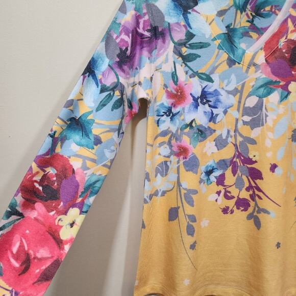 Soft Surroundings long sleeve floral print lightweight v-neck sweater size SP - Picture 8 of 8